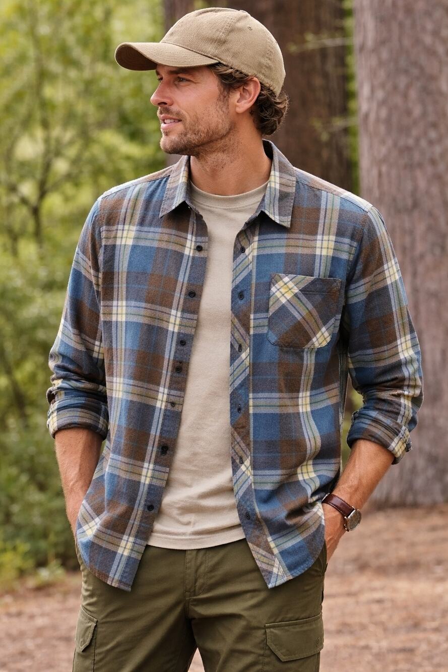 Alaskan Hardgear Duluth Trading Co Plaid Button Up Shirt Men’s M Blue Outdoor